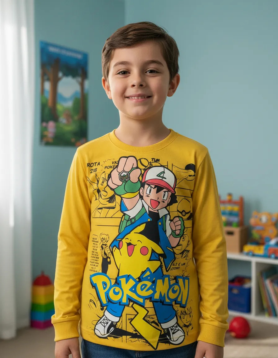 Camiseta Pokémon Meninos - Diversão Garantida