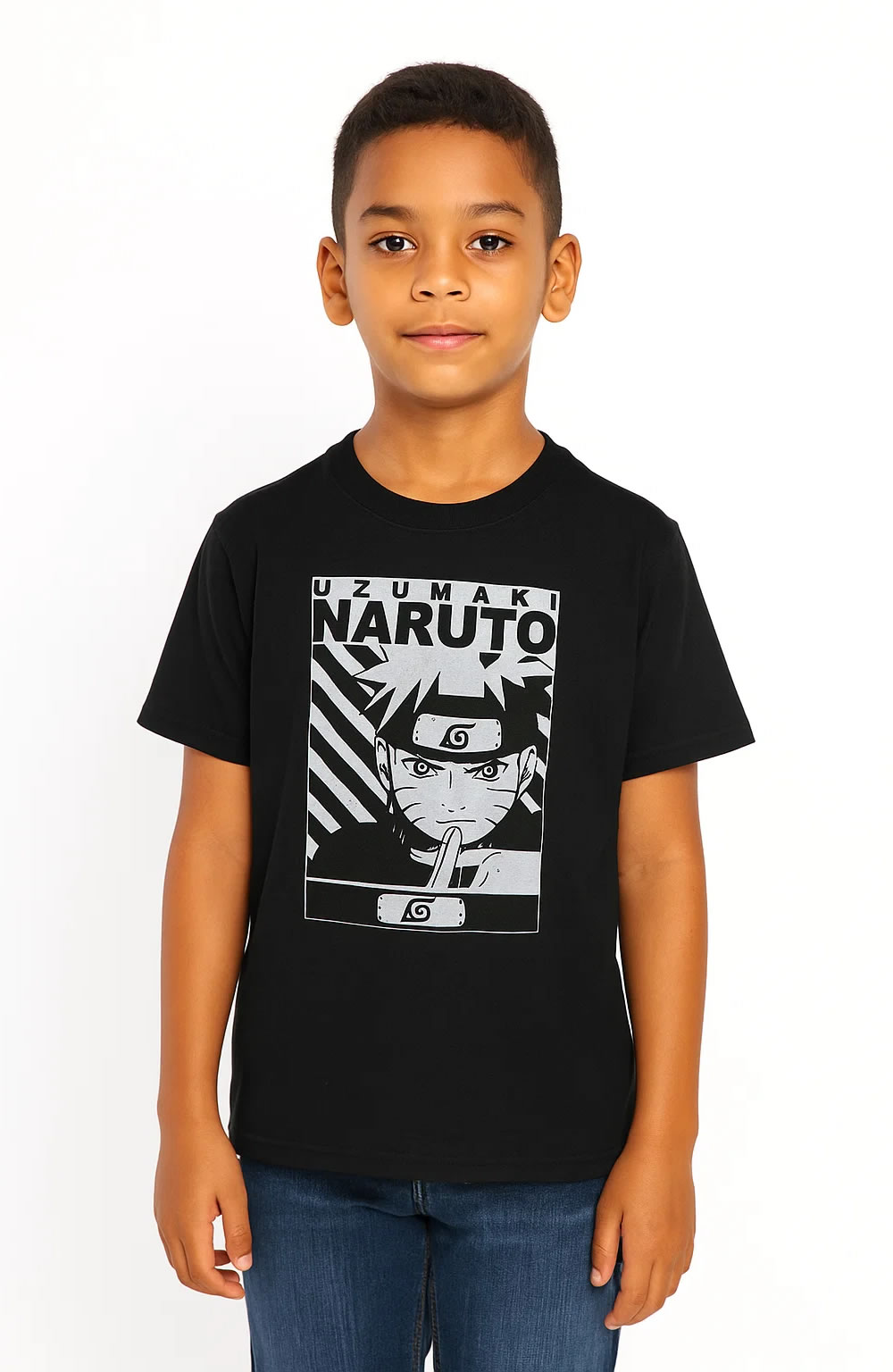 Camiseta Infantil Manga Curta Naruto Uzumaki