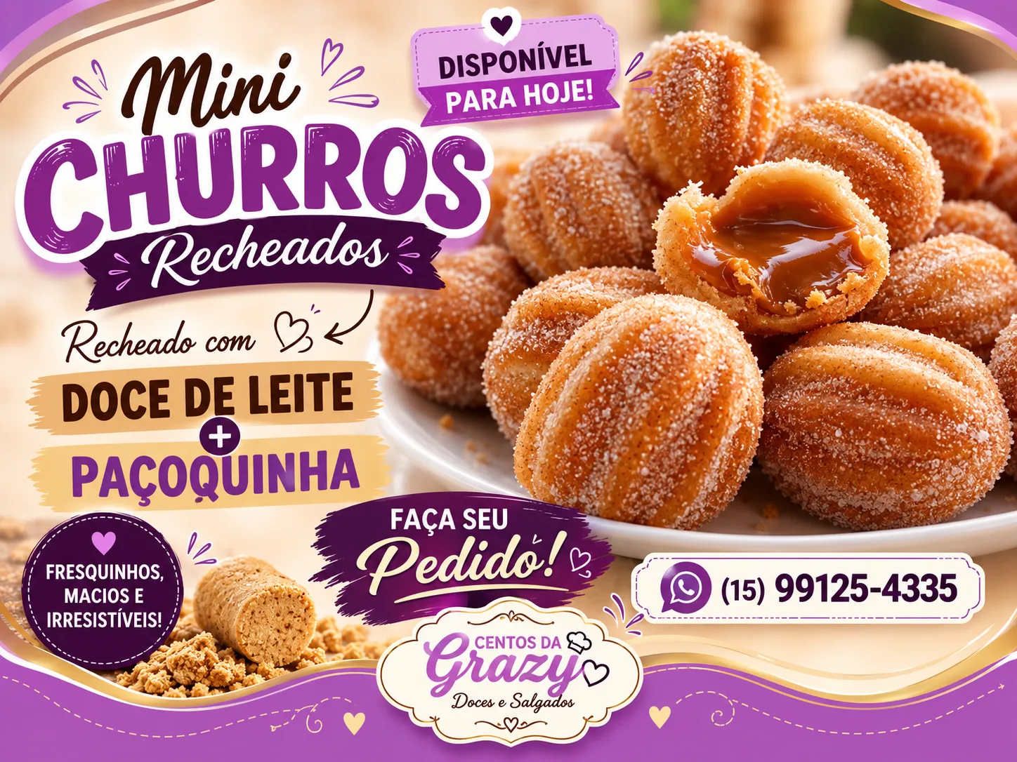 Mini Churros Recheados