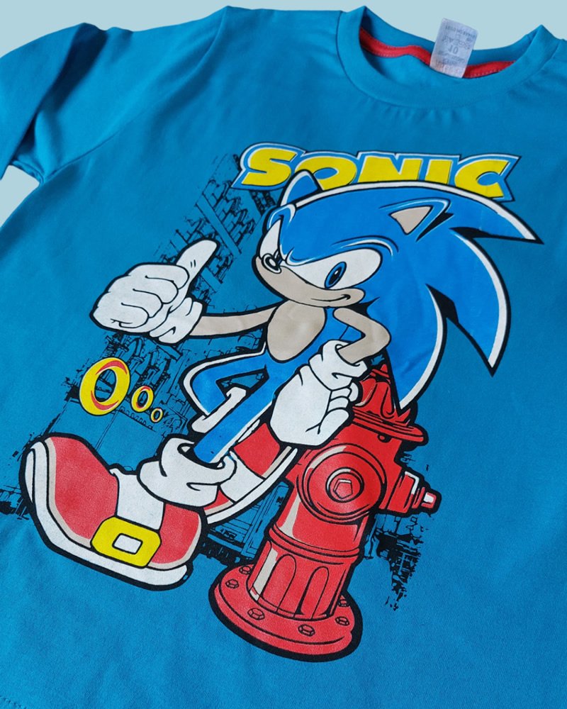 Camiseta Infantil Manga Longa Sonic Camiseta Personagens Sonic