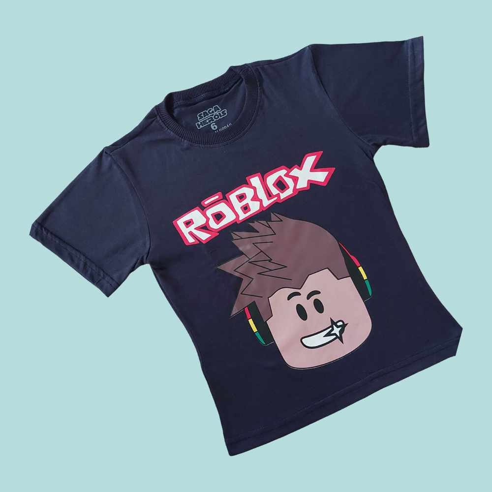 Camiseta blusa preta infantil menina roblox - Camiseta Infantil