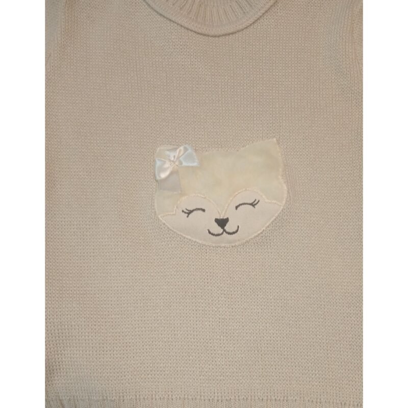 Blusa Infantil para Meninas em Tricot Cor Bege Tam M - Image 2